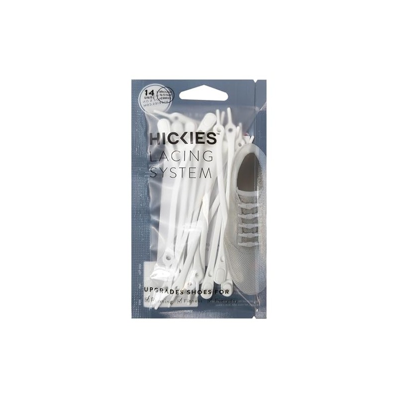 HICKIES Elastic Tie-Free Shoe Laces (2.0 New), White