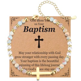 EPVIDO Baptism Gifts for Girls Cross Bracelet for Teen Girls Christian Religious Women Jewelry Easter Stocking Stuffers