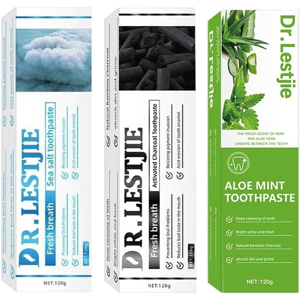 DR.LESTJIE - Activated Charcoal Aloe Cleaning Toothpaste Sea Salt Minty