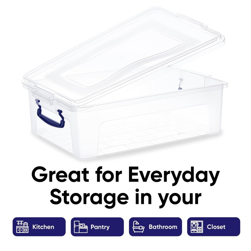 Superio Clear Storage Box with Lid, 22 Quart Plastic Container