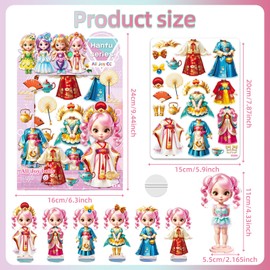 JHGCVX Magnetic Princess Dress Up Paper Doll for Girls Ages 3-7， Magnetic Doll Dress Up Clothes Puzzles Game for 3+ Year Old Learning Created Imagine Set（Hanfu Series）