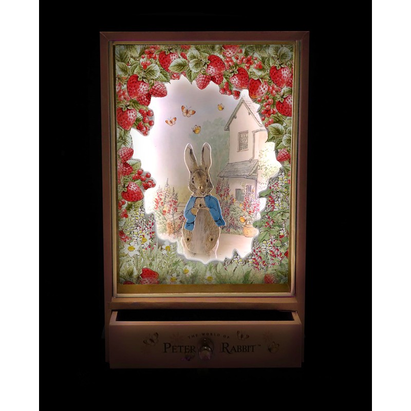 Trousselier Peter Rabbit Music Box, Wood, Pink, 13 x 7