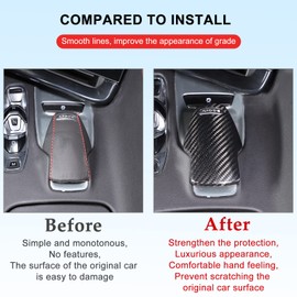 Daeiclru Real Carbon Fiber Gear Shift Knob Head Cover Compatible with Corvette C8 Z06 Z51 2020-2023, Drive Mode Switch Knob Cover, C8 Accessories (Black)