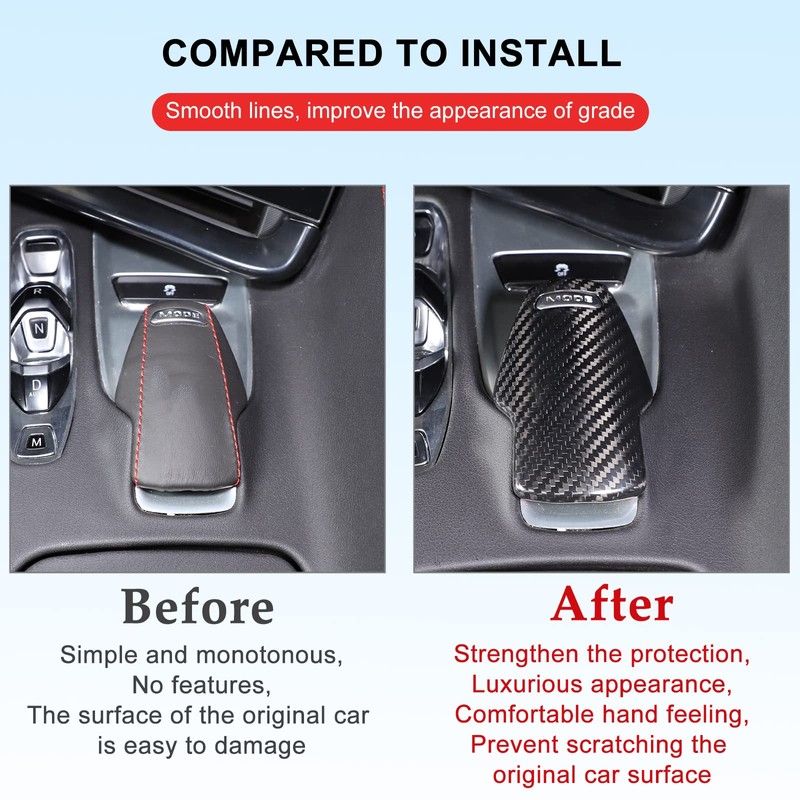 Daeiclru Real Carbon Fiber Gear Shift Knob Head Cover Compatible