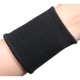 Made in Japan Wristband (Wrist Circumference 4.3-5.5 inches S / Black) Set for Both Hands Wrist Support Wrist Warmer Watch Metal Allergy Countermeasure Domestic Breathable Thin Cotton Wrist Ankle