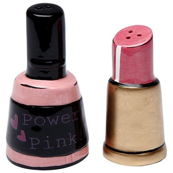 StealStreet SS-CG-62411, 3 Inch Power Pink Nail Polish and Lipstick Salt and Pepper Shakers