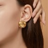 Mytys 2 Tone Studs Earrings for Women Girl Gold and