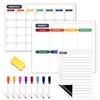 3-Pack Magnetic Dry Erase Calendar Whiteboard Set for Fridge,Wall, Monthly,