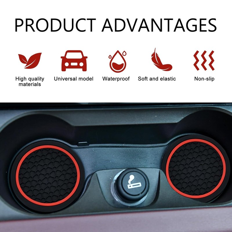 Ferianl 4PCS Car Cup Coasters, 2.75 Inch Cup Holder Coaster,
