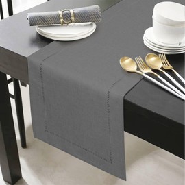 BAZIOE Linen Table Runner Gray Table Runner Washable Modern Table Runner Linen for Kitchen Dining Table Decoration,Restaurant,Christmas Party 13x72Inches
