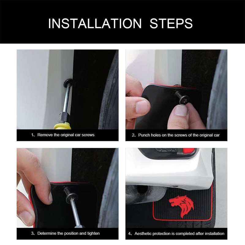 UpAuto Car Mud Flaps Screw and Clips Universal Rubber Mudguard