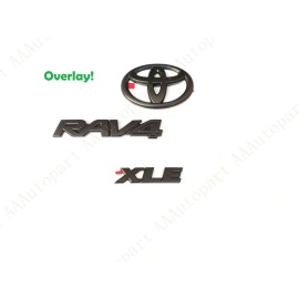 Toyota OEM 3PCS KIT 2019-2023 TOYOTA RAV4 HYBRID XLE BLACKOUT EMBLEM OVERLAY KIT GEN