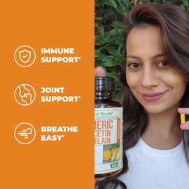 Quercetin with Bromelain & Turmeric Curcumin - Bromelain Supplement with Black Pepper. Immune & Joint Support Supplement - BioPerine & 700mg Organic Tumeric for Allergy & Inflammation Balance.120 Caps