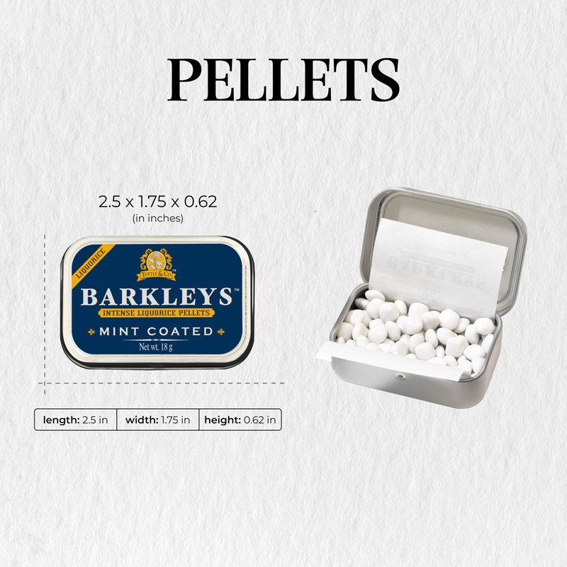 Barkleys Black Licorice Candy, Mint Coated - Licorice Pellets Covered