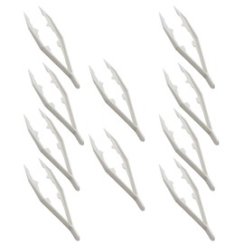 Plastic Fuse Beads Tweezers Handmake Beads Crafts, Manual DIY Creative Craft Game Tool for Kids(1 Pack of 10 Tweezers,White)