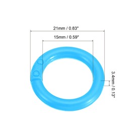 PATIKIL 0.8" OD 0.6" ID Loose Leaf Rings, 100 Pack Binder Ring Plastic for Book DIY Scrapbook Notebook Photo Album, Blue