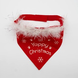 ANGIX 1 X Dog Bandana Collar Durable Reusable Washable Christmas Neck Cloth Red Triangle Scarf For Dog, Cat and Pet.