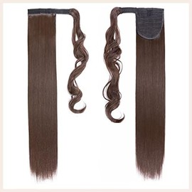 TESS Ponytail Extension 32 Inch,Hair Extensions Clip in Long Straight Synthetic Wrap Pony Tails Hair Pieces for Women(#M4)
