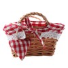 Premier Housewares Rectangle Willow Basket with Gingham Lining - Red