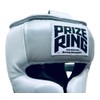 PRIZE RING "Professional SS" Genuine Leather Headgear Silver/White Large