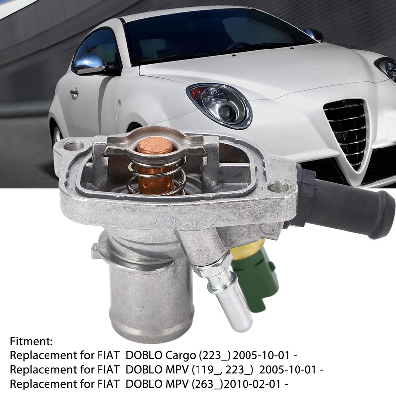 Coolant Thermostat 55194029 Replacement for FIAT 500 BRAVO II DOBLO