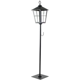 Northlight Candle Lantern with Wreath Holder, 43.75", Black
