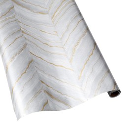 Caspari Marble Gift Wrapping Paper in Grey & Pale Silver Foil Paper - Three 30 in. x 6 ft. Rolls