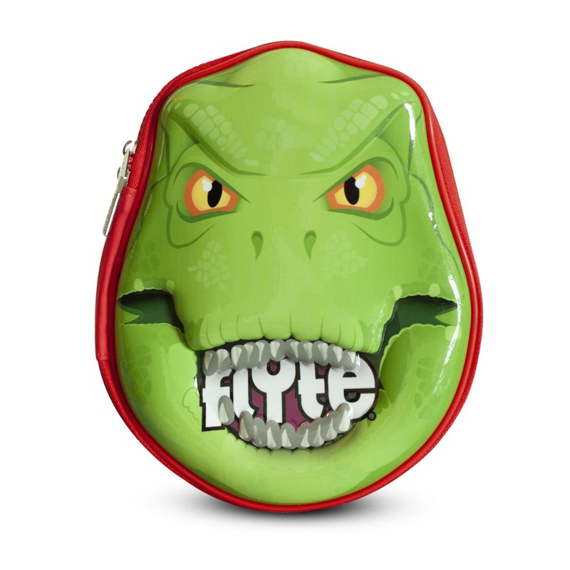 Flyte Unisex Youth Darwin the Dinosaur Pencil Case, Green/Red, One