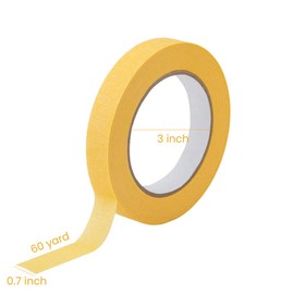 Lichamp 10-Pack Automotive Refinish Masking Tape Yellow 18mm x 55m, Cars Vehicles Auto Body Paint Tape, Automotive Painters Tape Bulk Set 0.7-inch x 60 Yards x 10 Rolls | Lichamp