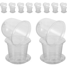 TEHAUX 10 Unidades Vaso Transparente con Almacenamiento y Control de Humedad para Plantas con Tapa, Maceta para Germinación Adecuado para Jardinería en Balcones Compactos