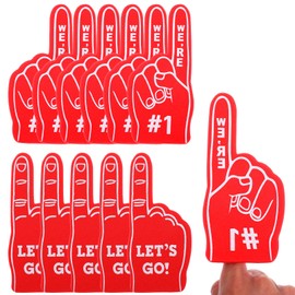 Wanmu 12 Pcs Mini Foam Fingers, Fan Foam Finger Baseball Fan Mini Foam Finger We're #1 Sports Themed Party Supplies Hand Fingers for Basketball Football Baseball Hockey Events Games Birthday Supplies