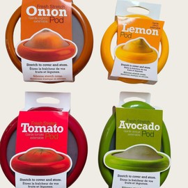 Silicone Fruit and Vegetable Anti-Oxidation Storage Box | Onion Storage | Avocado Saver | Set of 4 Reusable Storage Containers for Fridge