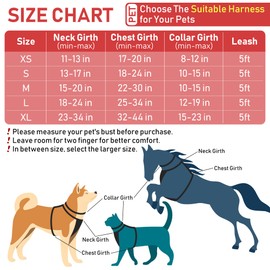 GAMUDA Dog Harness Collar and Leash Set, Dog Harness, No Chock No Pull Adjustable Vest Harnesses Plaid Reflective for Medium Dog, Cat, Small Horse, Small Bull and Pig (Red, S)