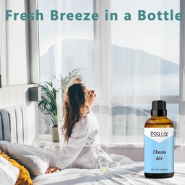 Clean Air Fragrance Oil, ESSLUX Large Single Scented Oils 100 ml (3.3 oz), Fresh Aromatherapy Essential Oils for Home for Diffuser, Massage, Soap, Candle Making Scents