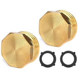 Male Brass Pipe Plug Outer Garden Hose 3/4" GHT Male Threaded End Cap Plug Garden Irrigation Pipe Fittings Water Tubing Stopper