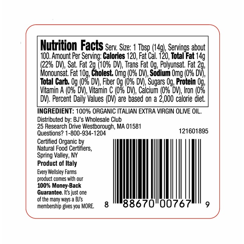 Wellsley Farms Wellsley Farms Organic Extra Virgin Olive Oil, 51