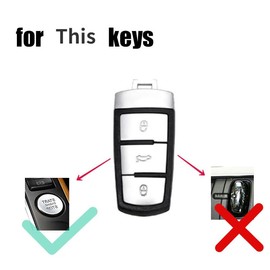 HIBEYO Key Fob Cover Compatible with Volkswagen VW CC Passat B6 B7 Passat 3C CC Maogotan Key Case&Smooth Leather Surface Key Cover Accessories with Keychian-Long Keychain