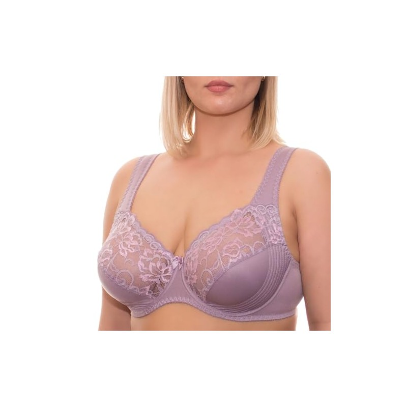 UniBra Wide Strap Bra Plus Size Full Coverage Underwire Support