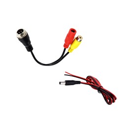 VOJKOREL RCA Video Cable 4Pin to RCA Adapter 4Pin Male to RCA Female Adapter + DC for Car Camera