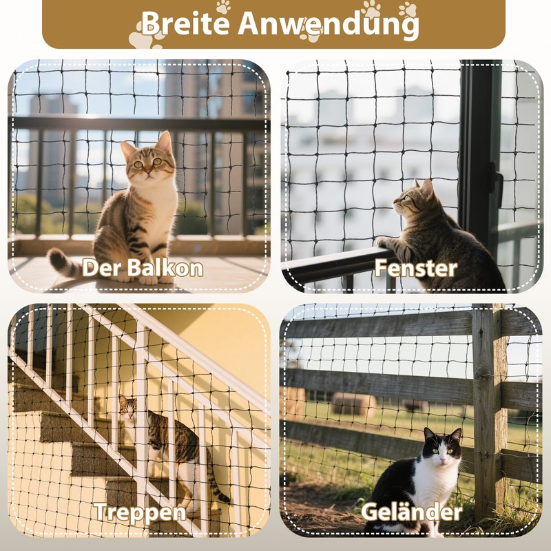 Cat Net for Balcony, Wire Reinforced, Cat Mesh Balcony Protection
