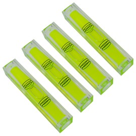 High precision mini bubble, double line small level bubble, three line flat ball level, household ruler can be turned 180 degrees (Non-magnetic, 80 * 15 * 15mm（4PCS))