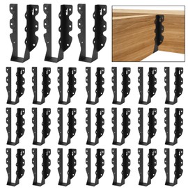 16 Pcs 2"x 8" Joist Hanger,Q235B Steel Black Powder Coated Face Mount Joist Hangers ,Hurricane Ties for Rafters,Tie Brackets for Floor Deck and Ceiling Joists