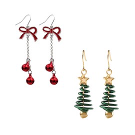 Christmas Earrings for Women Christmas Tree Jingle Bells Earrings Holiday Jewelry Gifts Outfits for Women Stocking Stuffers