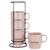 Signature Housewares Stackable Coffee Mugs Set of 4 Mugs with
