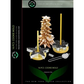 NewlineNY Star Shaped Cookie Molds: 16 Pcs Set to Create Christmas Tree-Like Display with Recipe