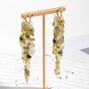 Long Sequin Tassel Statement Dangle Earrings for Women (V-Gold)