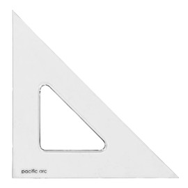 Pacific Arc Triángulo Scholastic - 12" - Transparente - Ángulo 45/90 - Borde liso - Poliestireno - Herramientas de dibujo técnico, dibujo, arquitecto e ingeniería.