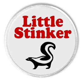 A&T Designs Little Stinker - Skunk Funny Humor 3" Sew On Patch
