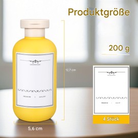 Travel Shampoo Bottle, Empty Plastic Squeeze Bottles 6.8 oz with Flip Cap, Lotion Container for Toiletries, Travel Size Shampoo and Conditioner (Orange/Yellow/Pink/Blue, 200 ml)