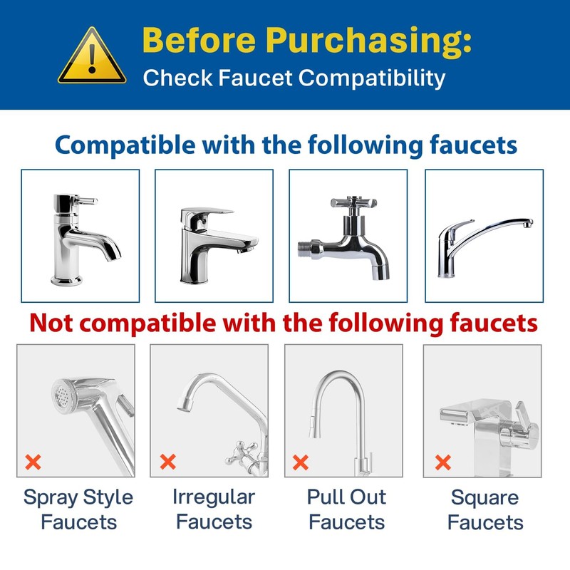 WOOLUCK® Water Filter Tap with 3 Filter Elements, Water Filter